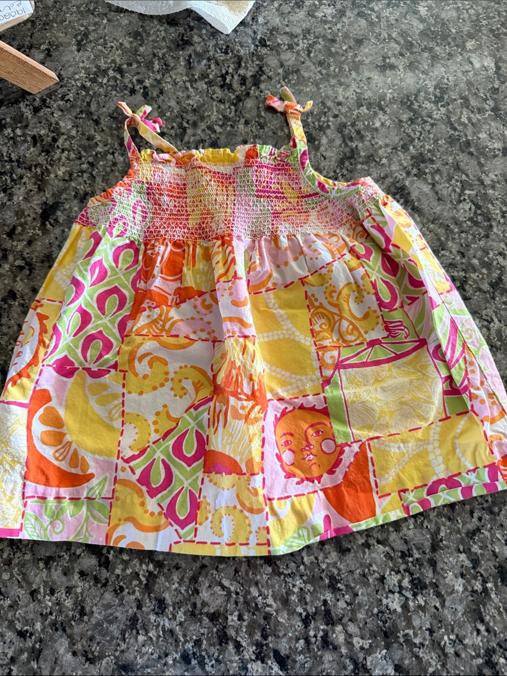 Colorful Patchwork Sundress Top - Pink, Yellow, Orange, Green